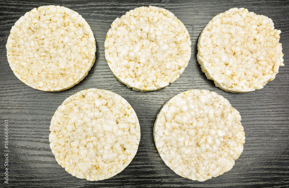 Olympic symbol formed of rice cakes. Olympic symbol formed of rice cakes.