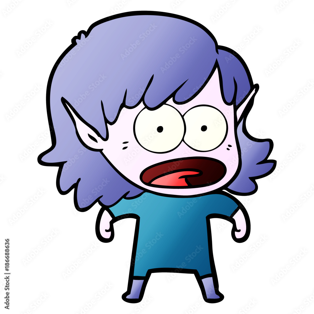 cartoon shocked elf girl cartoon shocked elf girl