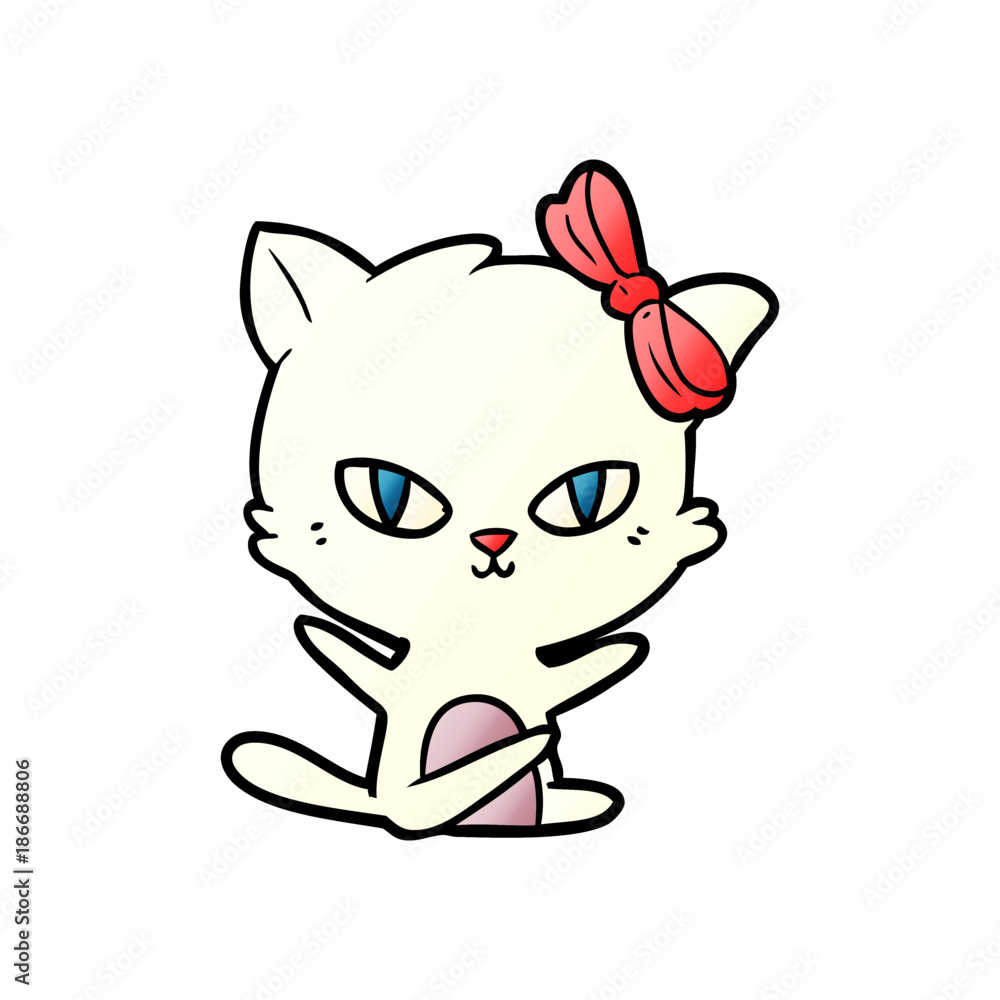 Obraz premium cute cartoon cat