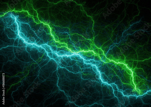 Green and cyan electrical lightning background