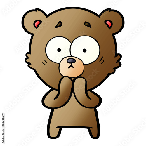 worried bear cartoon