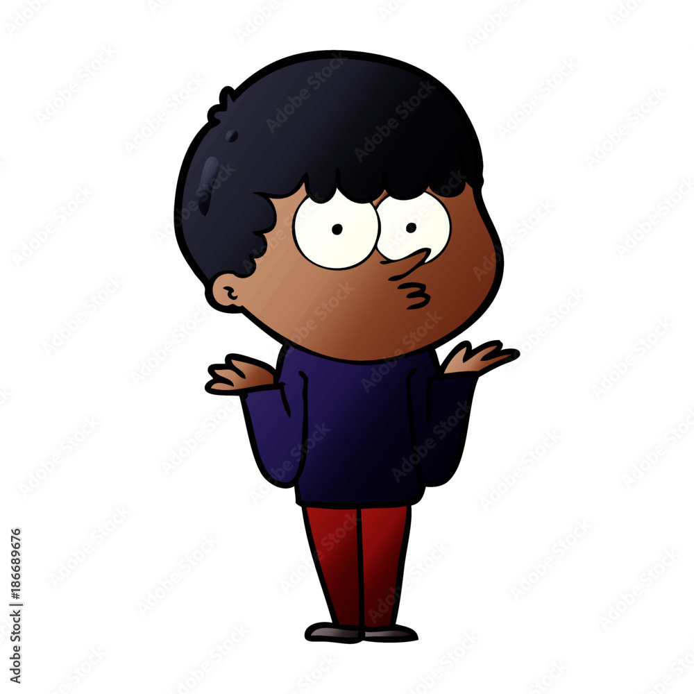 cartoon curious boy shrugging shoulders cartoon curious boy shrugging shoulders