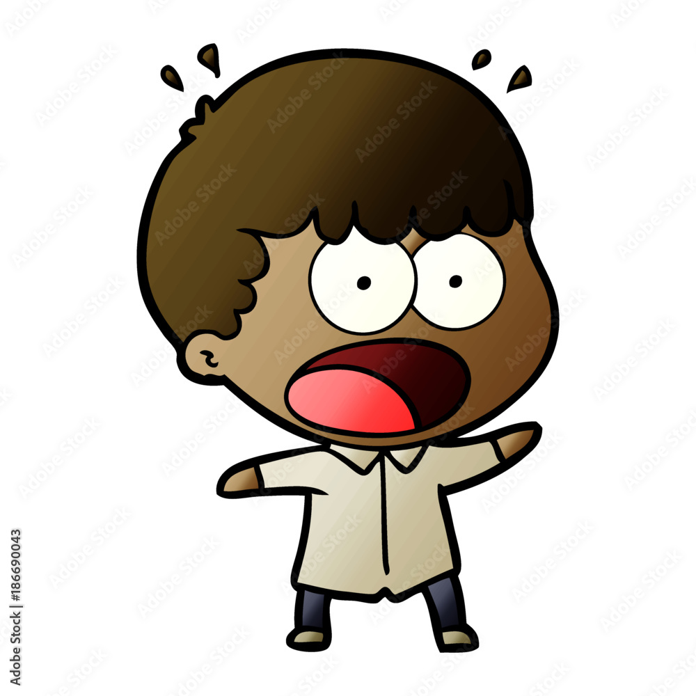 Obraz premium cartoon shocked man