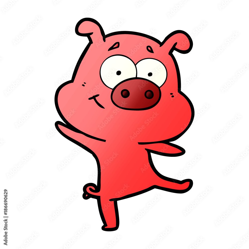 happy cartoon pig dancing happy cartoon pig dancing