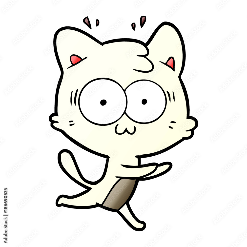 cartoon surprised cat running cartoon surprised cat running