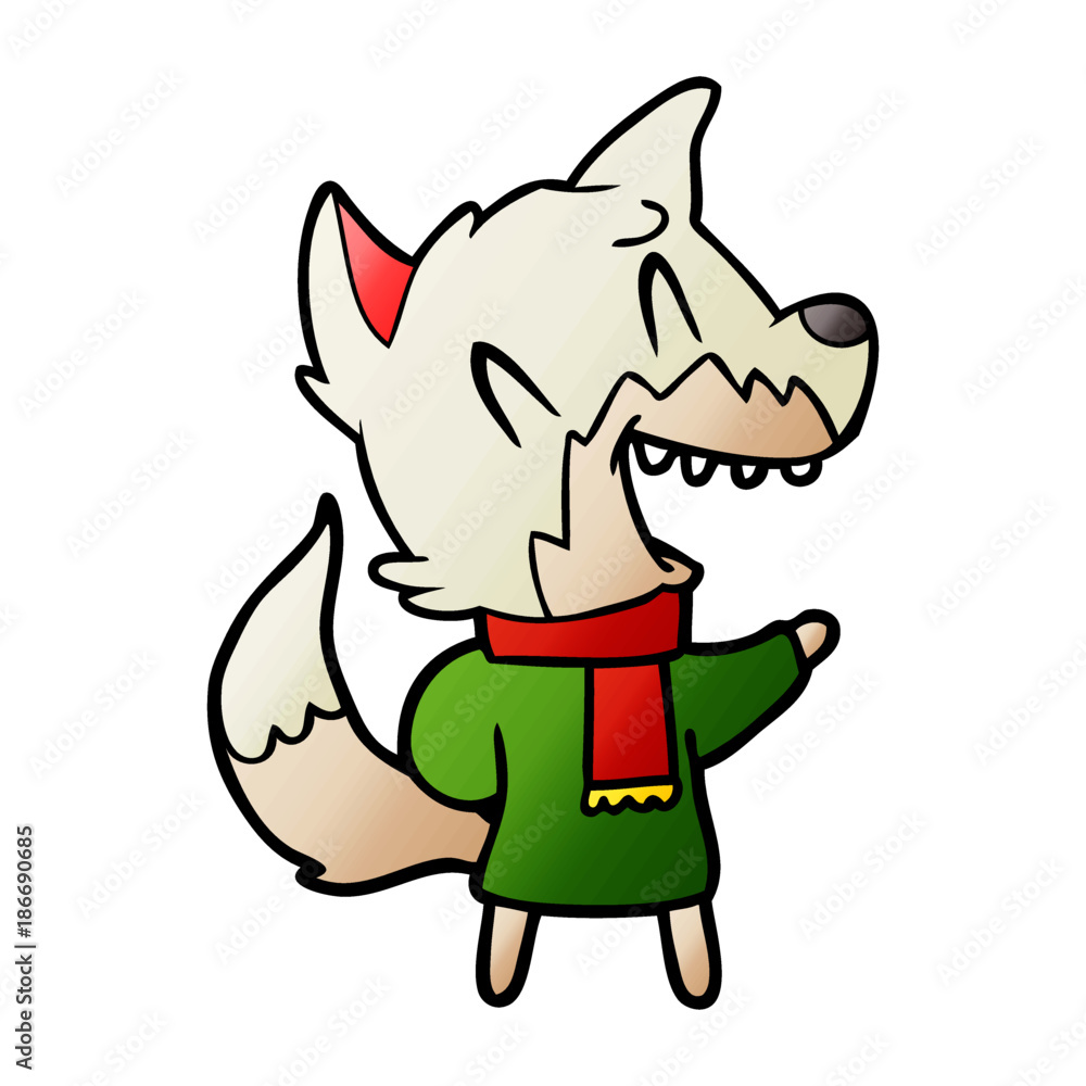 laughing fox wearing winter clothes laughing fox wearing winter clothes