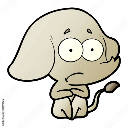 cartoon unsure elephant