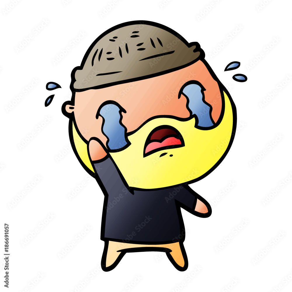 cartoon bearded man crying waving goodbye cartoon bearded man crying waving goodbye