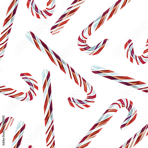 Candy canes seamless pattern. Holiday Background.
