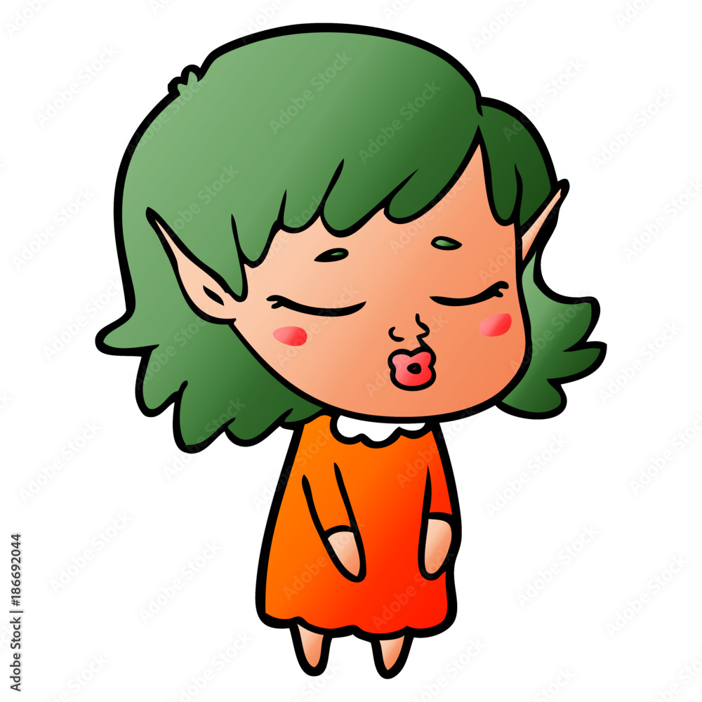 pretty cartoon elf girl pretty cartoon elf girl