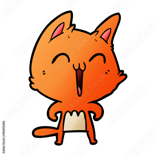 happy cartoon cat