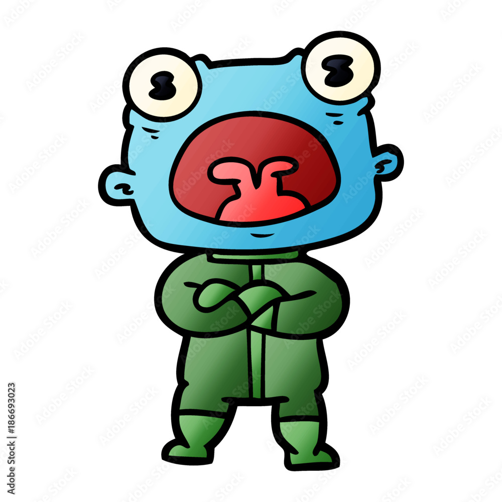 Fototapeta premium cartoon weird alien communicating