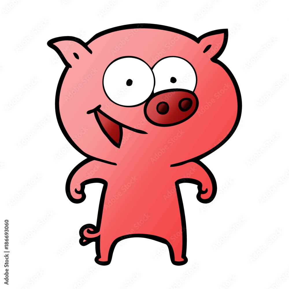 cheerful pig cartoon cheerful pig cartoon