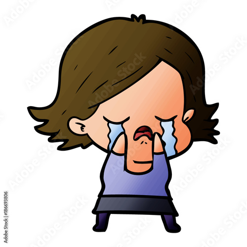 cartoon girl crying