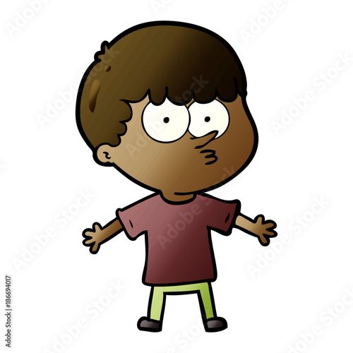 cartoon curious boy