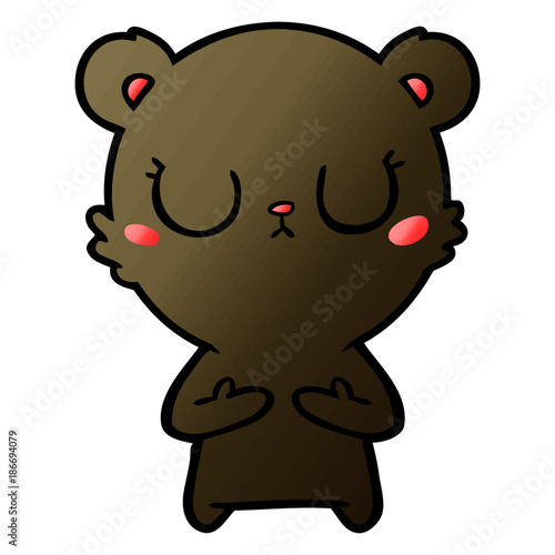 peaceful cartoon bear cub