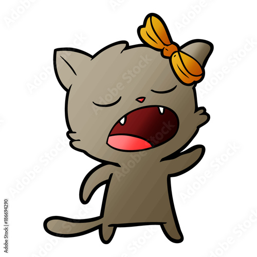 cartoon cat meowing