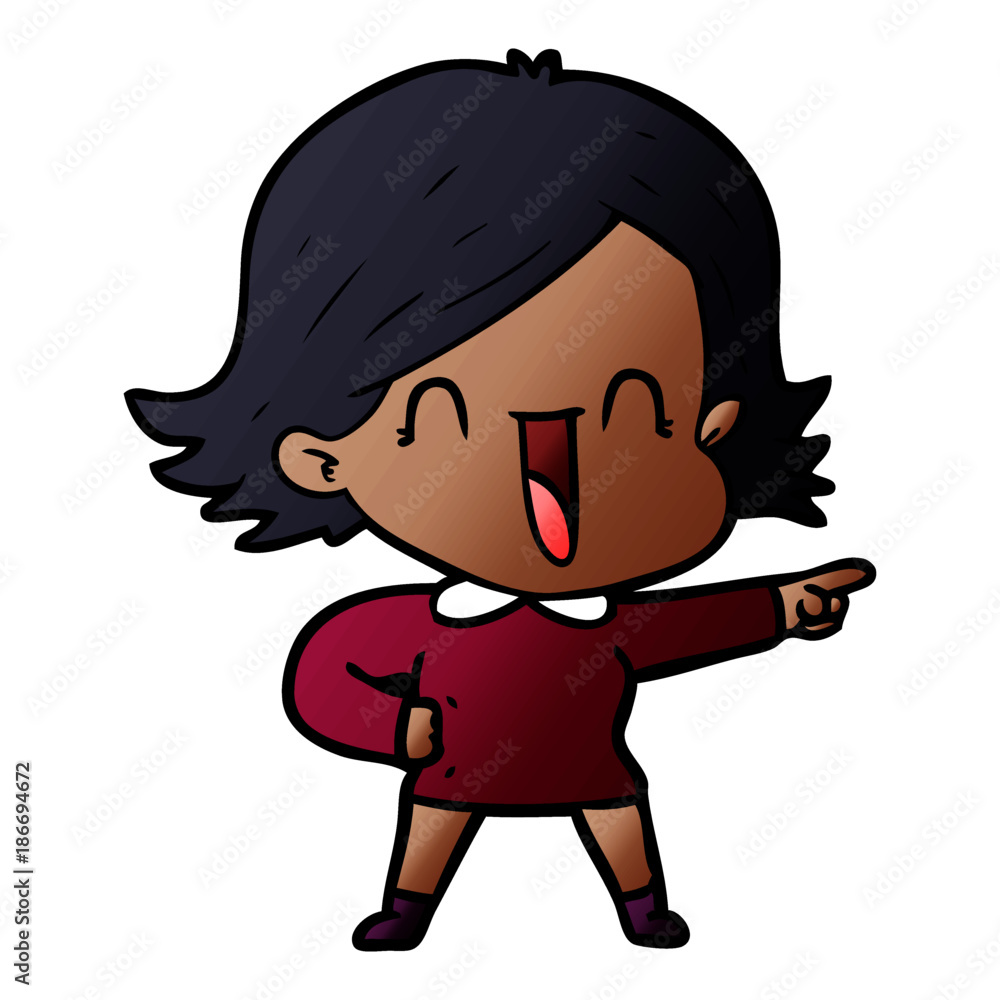 cartoon laughing woman pointing cartoon laughing woman pointing