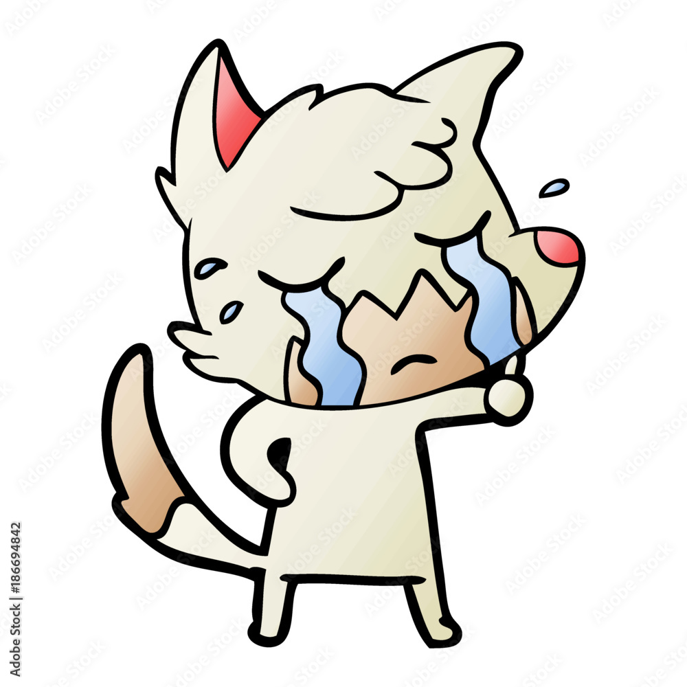 Fototapeta premium crying fox cartoon