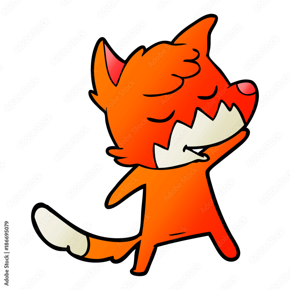 friendly cartoon fox