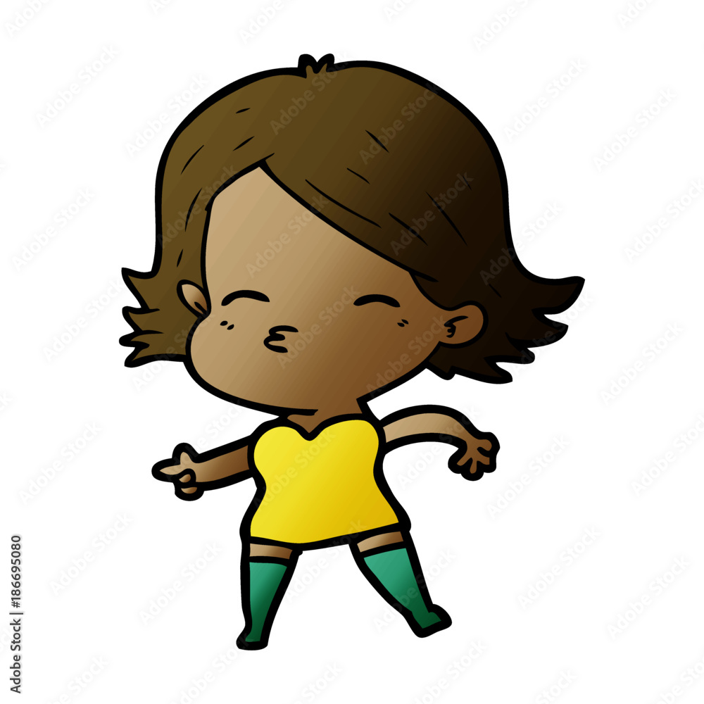 cartoon woman pointing cartoon woman pointing
