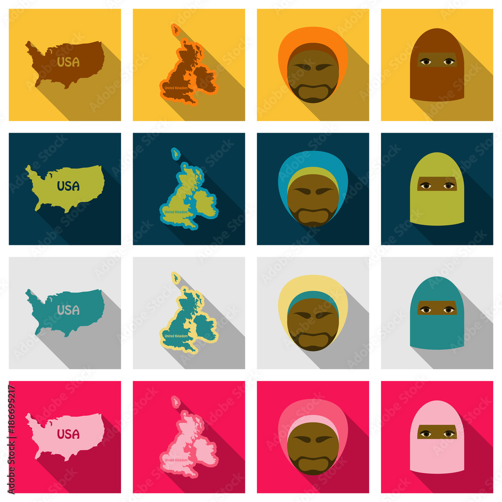 Flat Round Icons of All World Flags. Ultimate Vector Collection. Stock