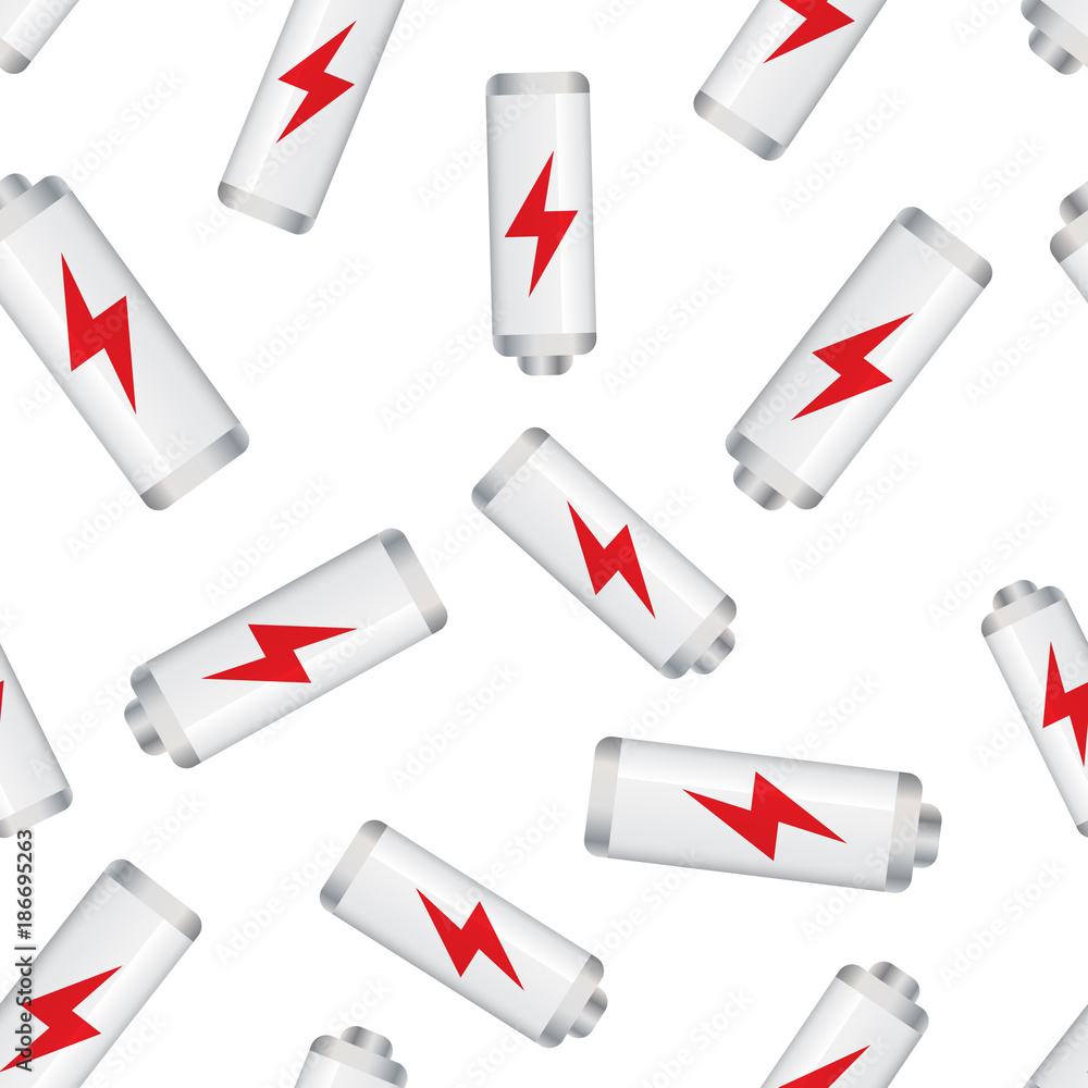 Battery charge level indicator seamless pattern background. Business flat vector illustration. Battery symbol pattern. Battery charge level indicator seamless pattern background. Business flat vector illustration. Battery symbol pattern.