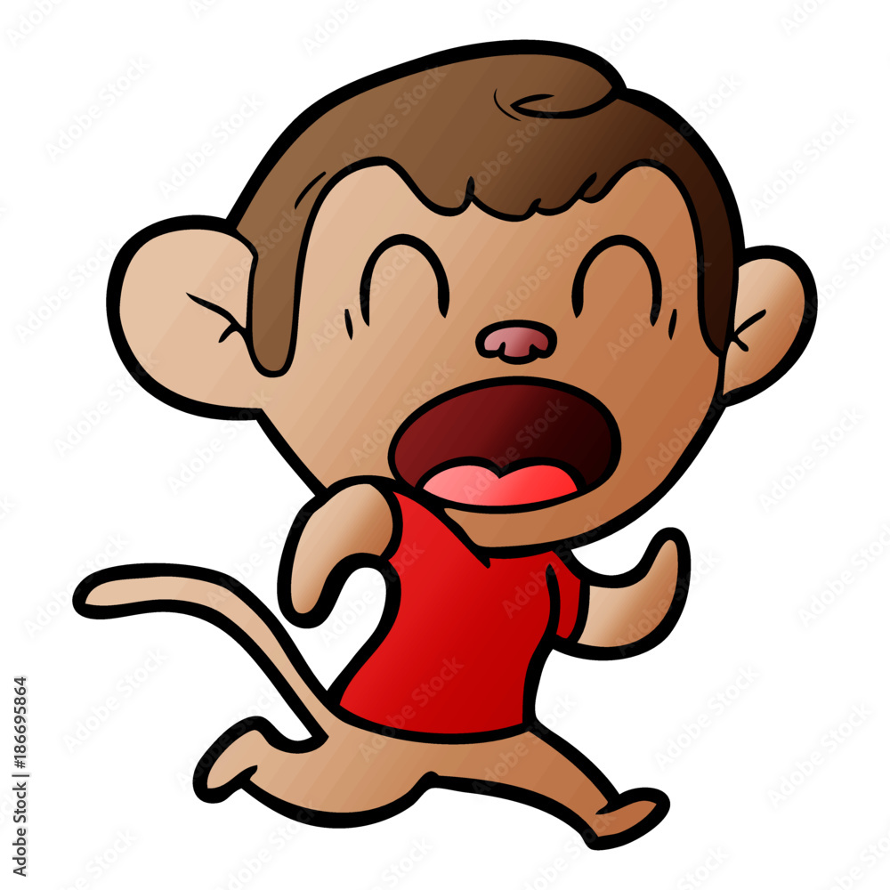 shouting cartoon monkey running shouting cartoon monkey running