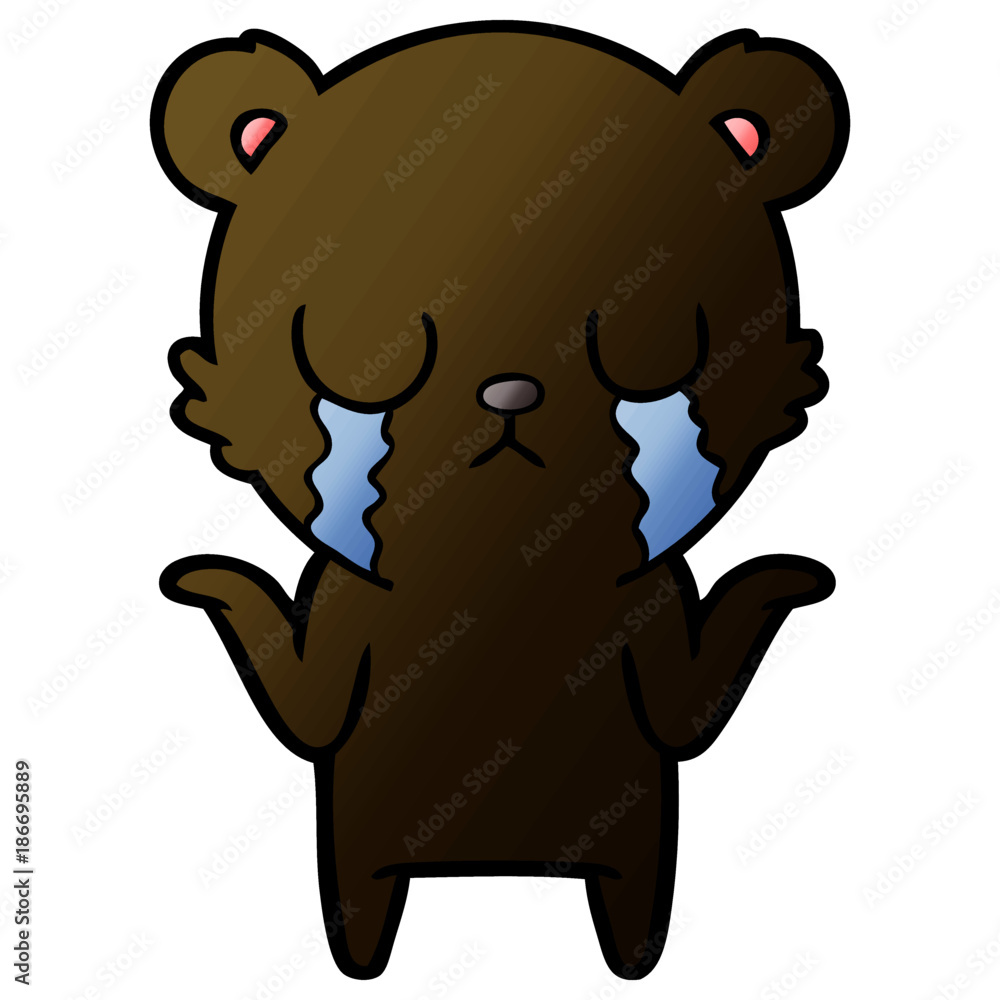 Fototapeta premium crying cartoon bear