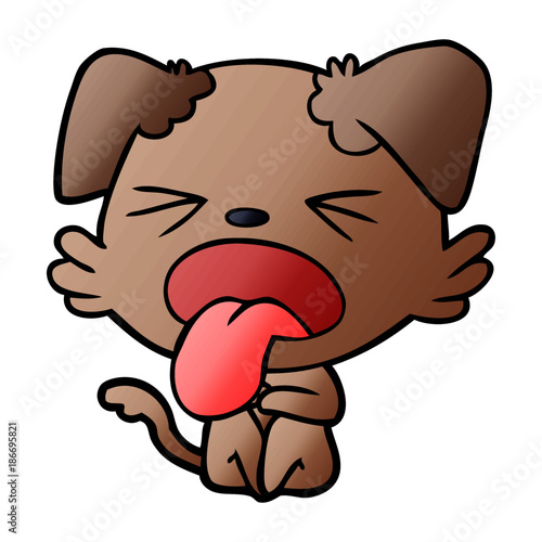 cartoon disgusted dog sitting