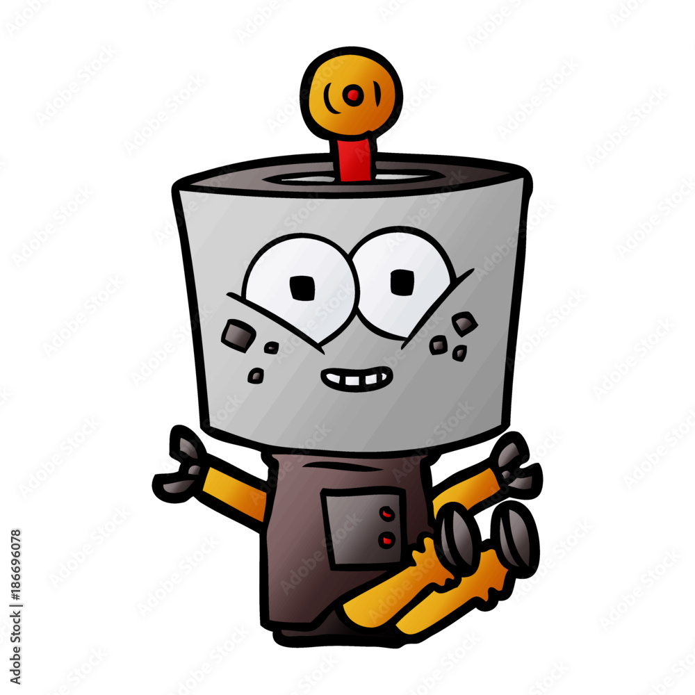 happy cartoon robot happy cartoon robot