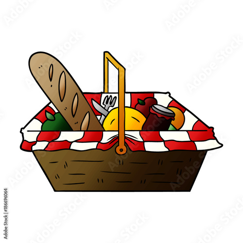 cartoon picnic basket