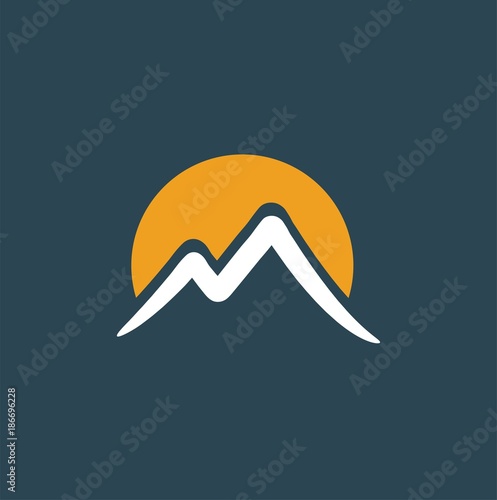 Mountains sun symbol
