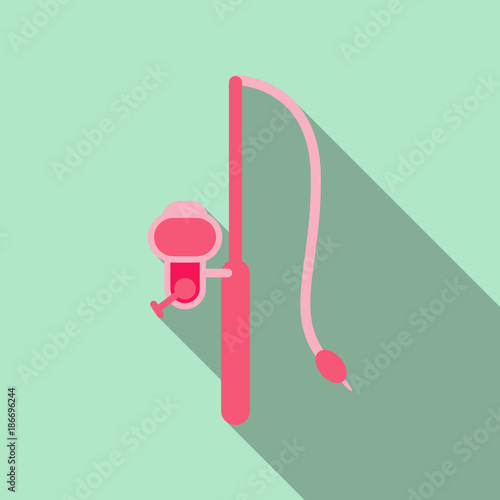 rod spinning with spoon-bait vector illustration isolated on background