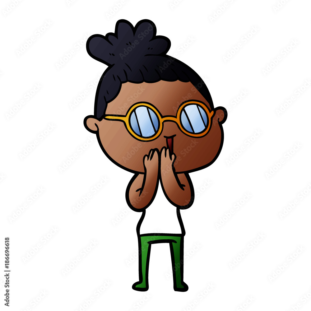 cartoon woman wearing spectacles cartoon woman wearing spectacles