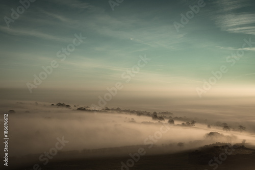 Mist over North Rigton in North Yorkshire