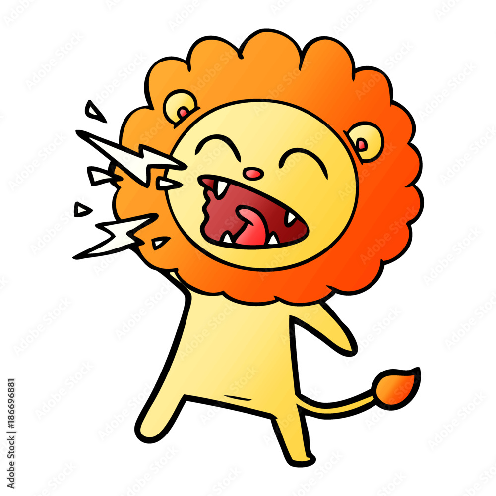 cartoon roaring lion cartoon roaring lion