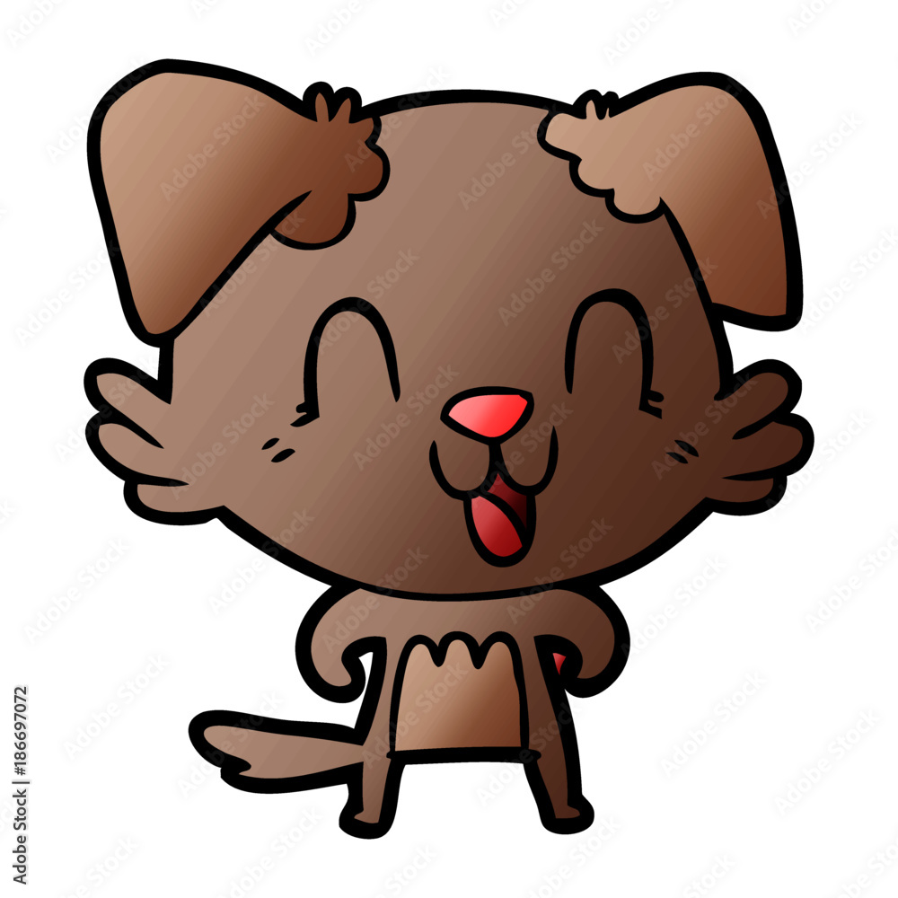 Fototapeta premium laughing cartoon dog