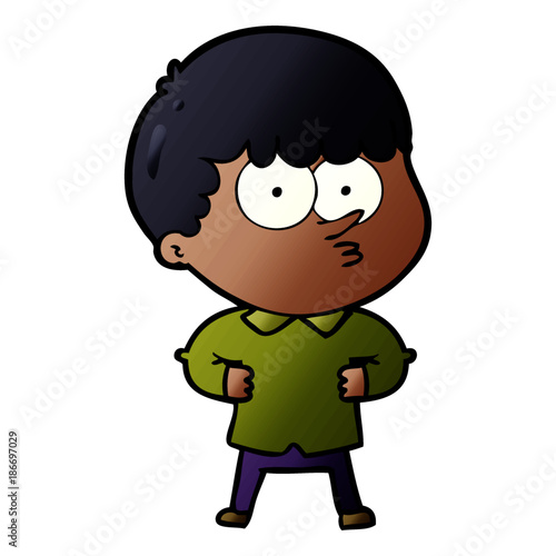 Wallpaper Mural cartoon curious boy Torontodigital.ca