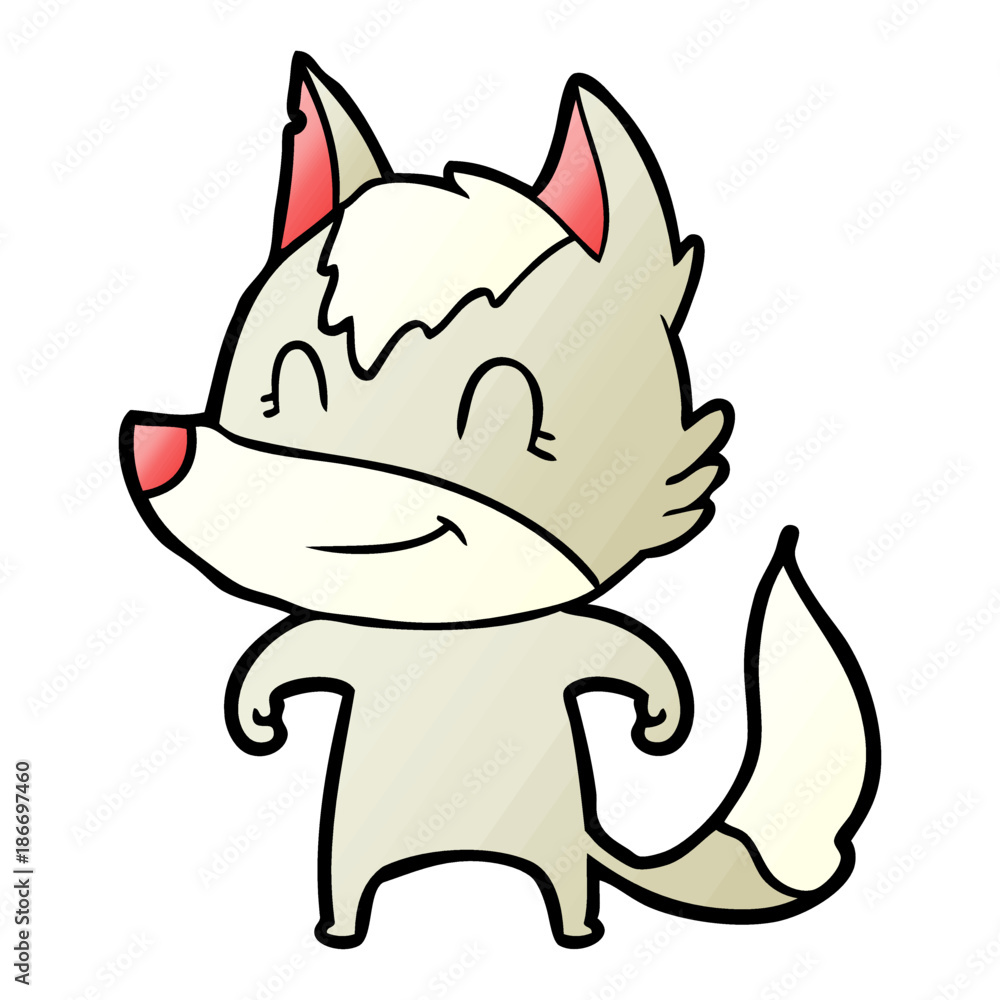 friendly cartoon wolf friendly cartoon wolf