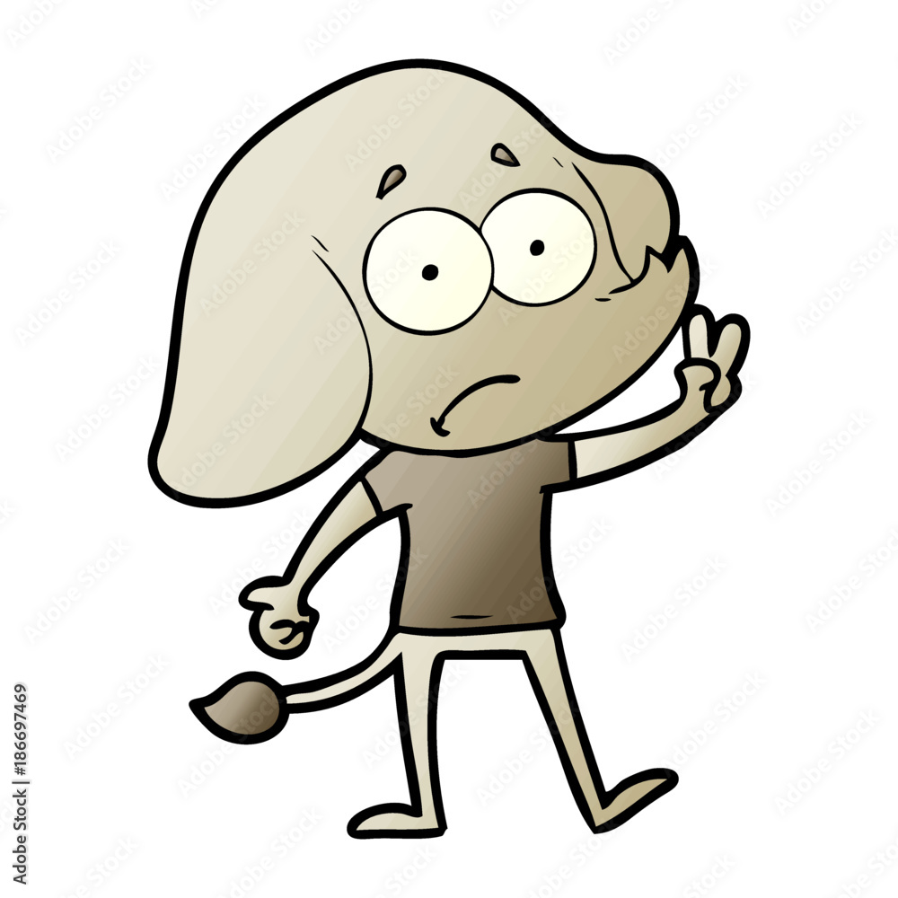 Obraz premium cartoon unsure elephant