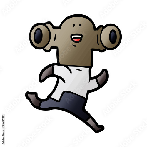 friendly cartoon alien running