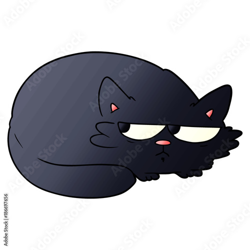 cartoon suspicious cat