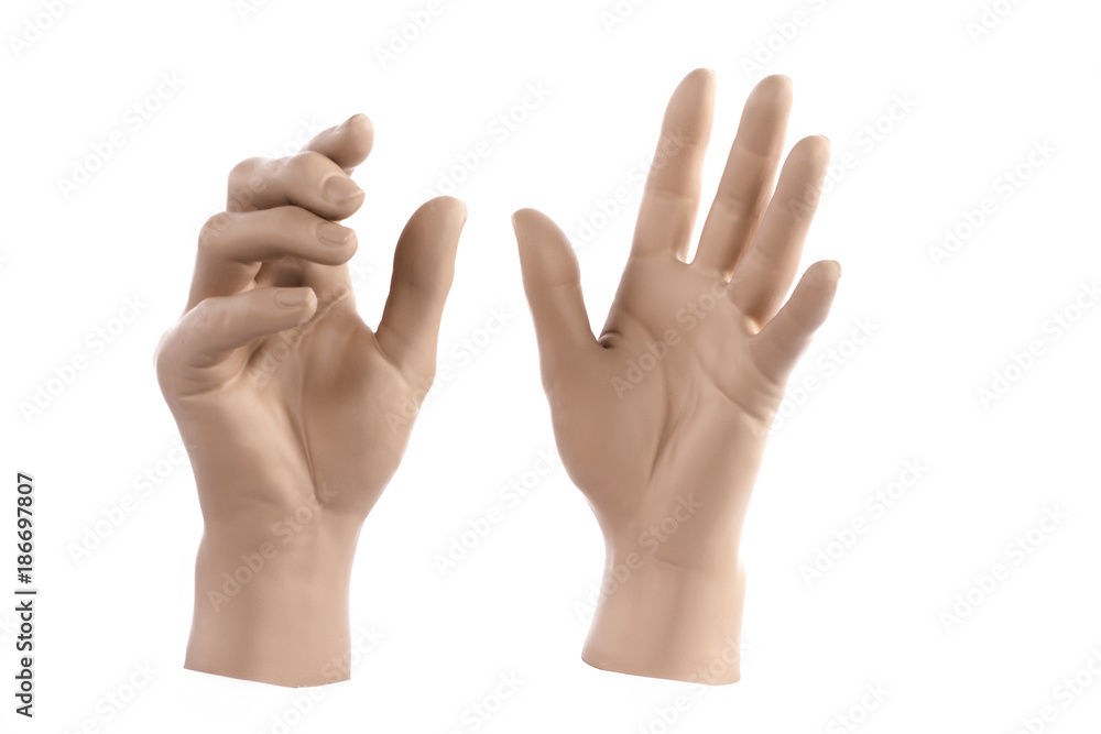 Fototapeta premium maneqiun hands isolated on white