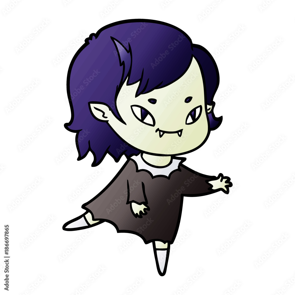 cartoon friendly vampire girl cartoon friendly vampire girl