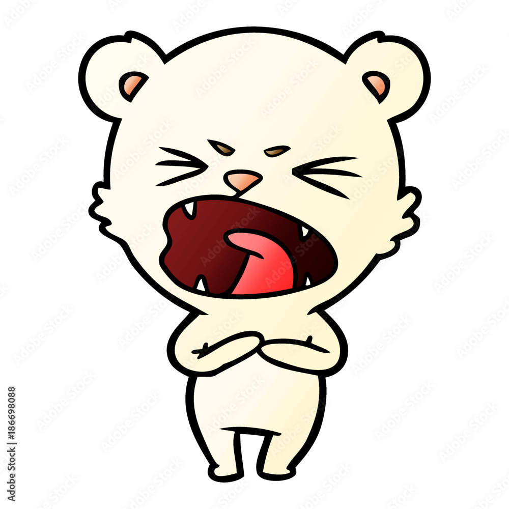 Obraz premium angry cartoon polar bear