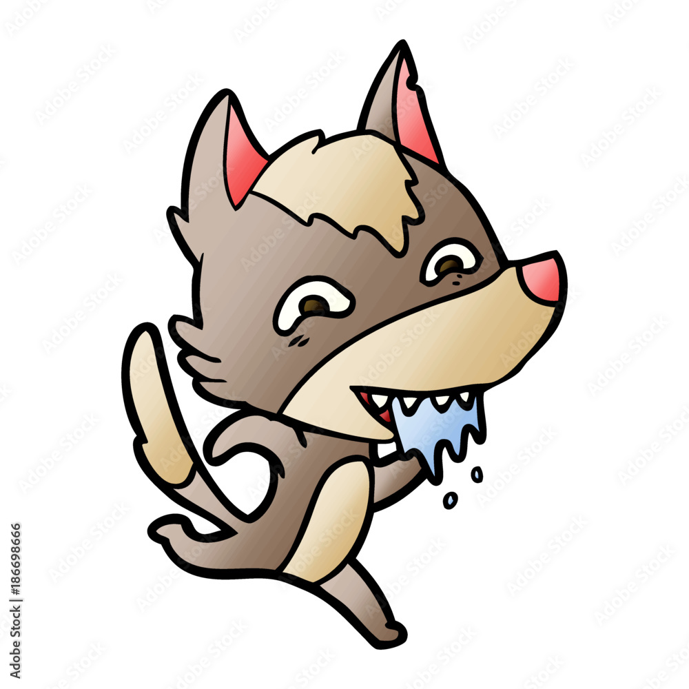 cartoon hungry wolf running cartoon hungry wolf running