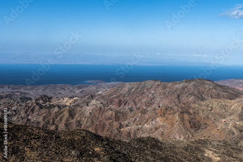 A view of the Gulf of Tadjoura from Arta, Djibouti, East Africa - Arta Mountains