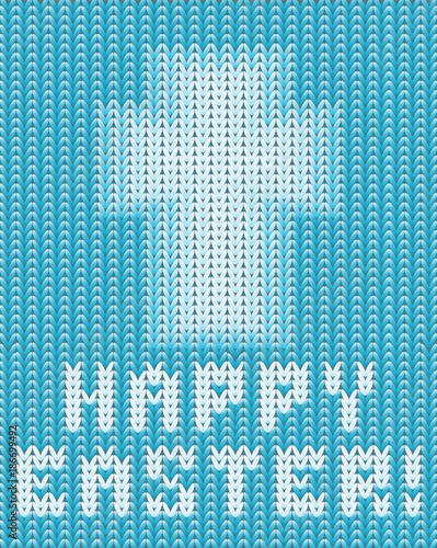 Happy Easter knitted background, vector illustration