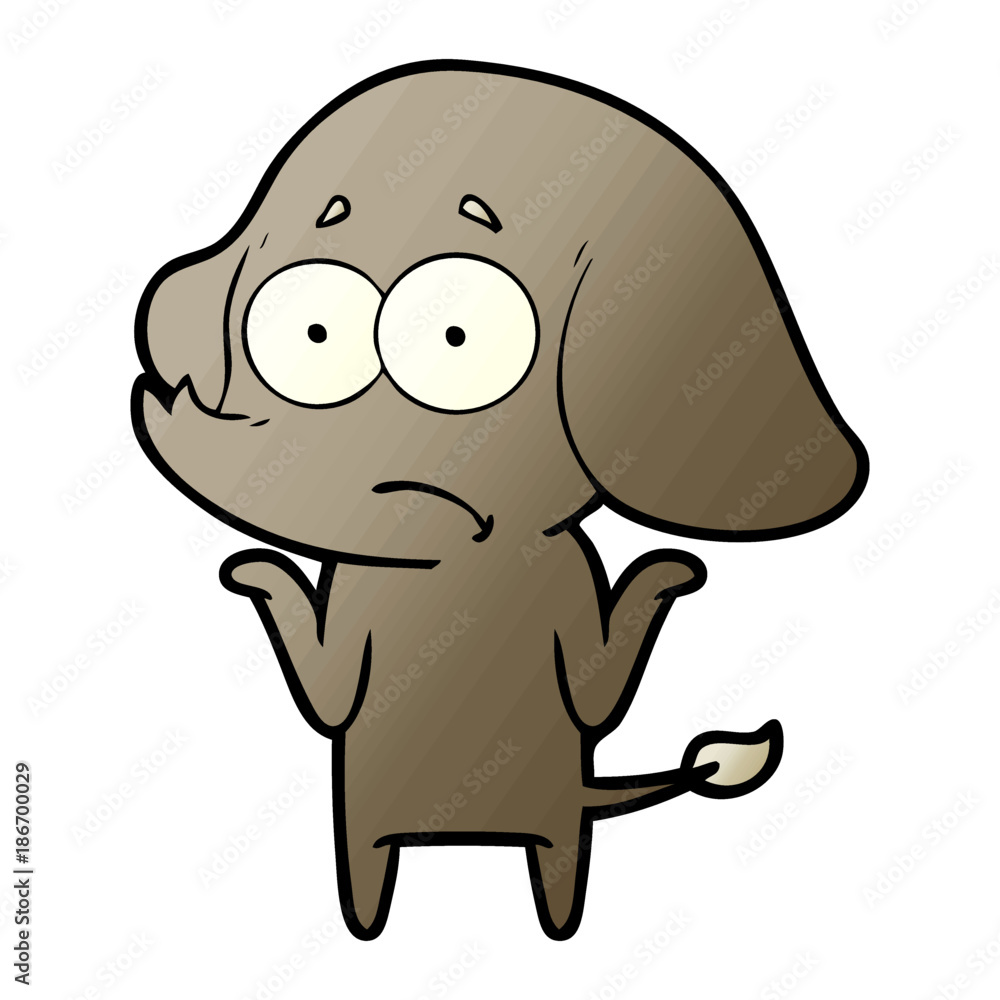Obraz premium cartoon unsure elephant